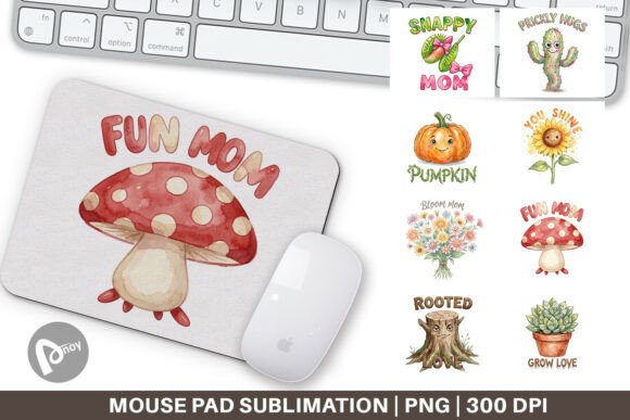 Wonky Garden Watercolor Mouse Pad Design: A Creative Addition to Your Workspace