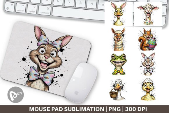 Zany Easter Animal Mouse Pad Design